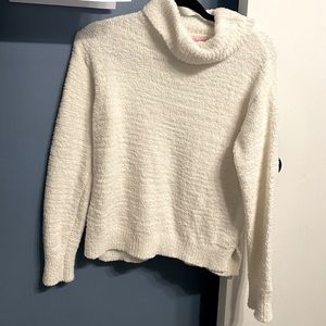 Pink Lily white fuzzy sweater xs